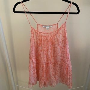 Like new DVF Baylee Pink & White Tank Top Size Large